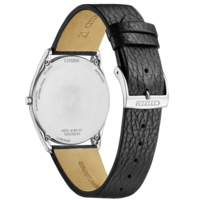 Citizen-kellon takaosa nahkahihnalla, ruostumaton teräs, safiirikristalli, eco-drive