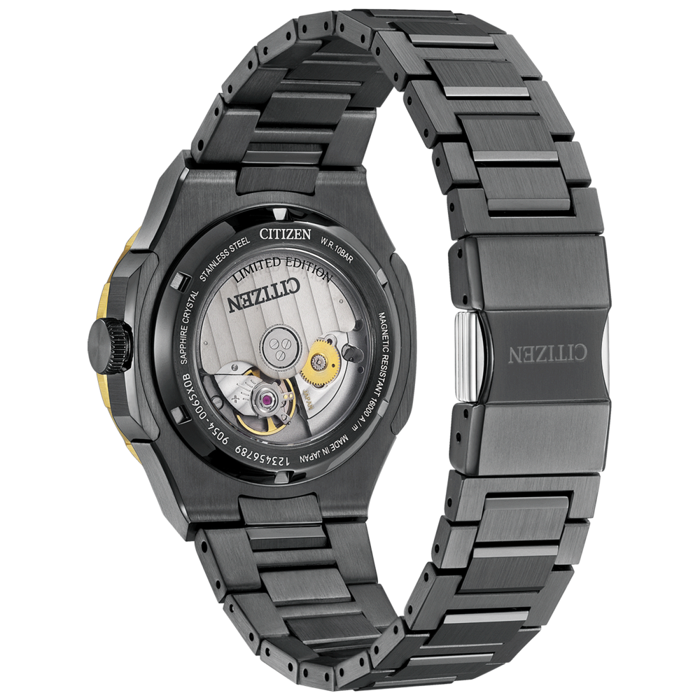Citizen-kellon takaosa, ruostumaton teräs, safiirikristalli, rajoitettu erä, musta