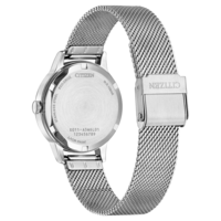 Citizen-kellon takaosa ruostumattomasta teräksestä ja verkkovyöstä, Eco-Drive, W.R.10BAR