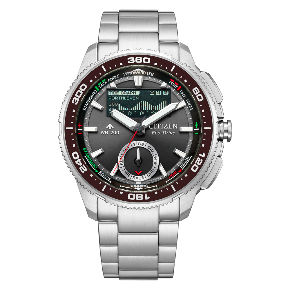Citizen Eco-Drive kello vuorovesinäytöllä.