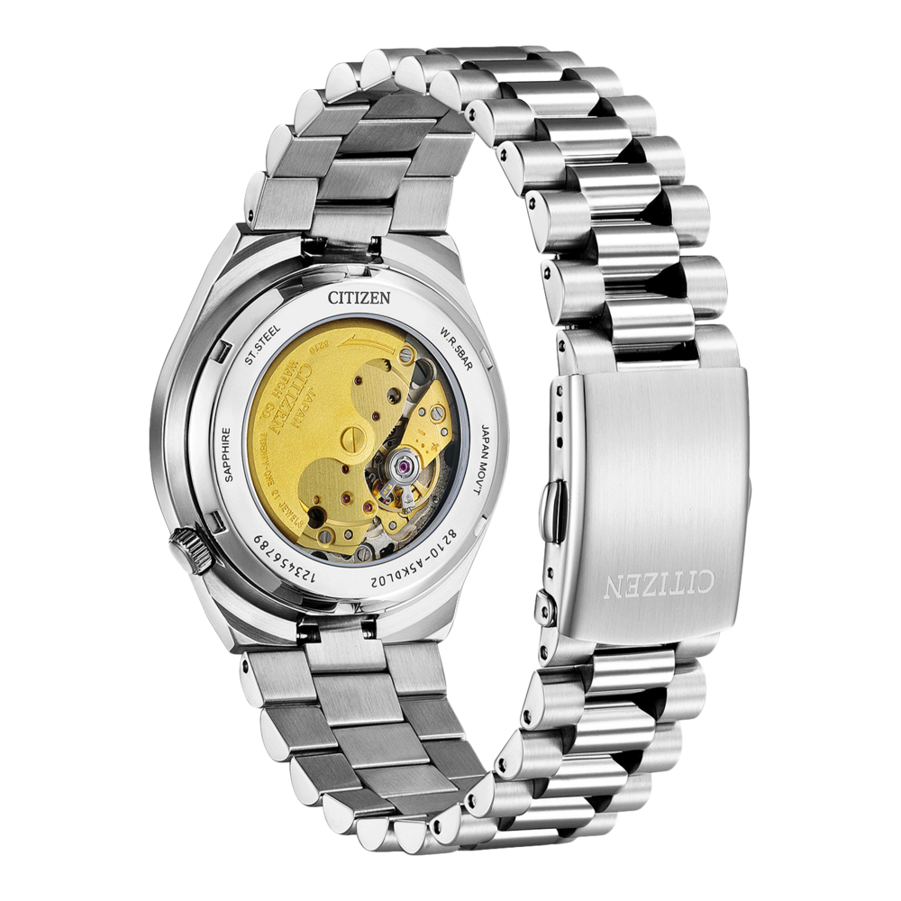 Citizen-kellon takaosa, teräs, safiiri, Japanin koneisto, 8210-A5KDL02, 123456789, W.R.5BAR