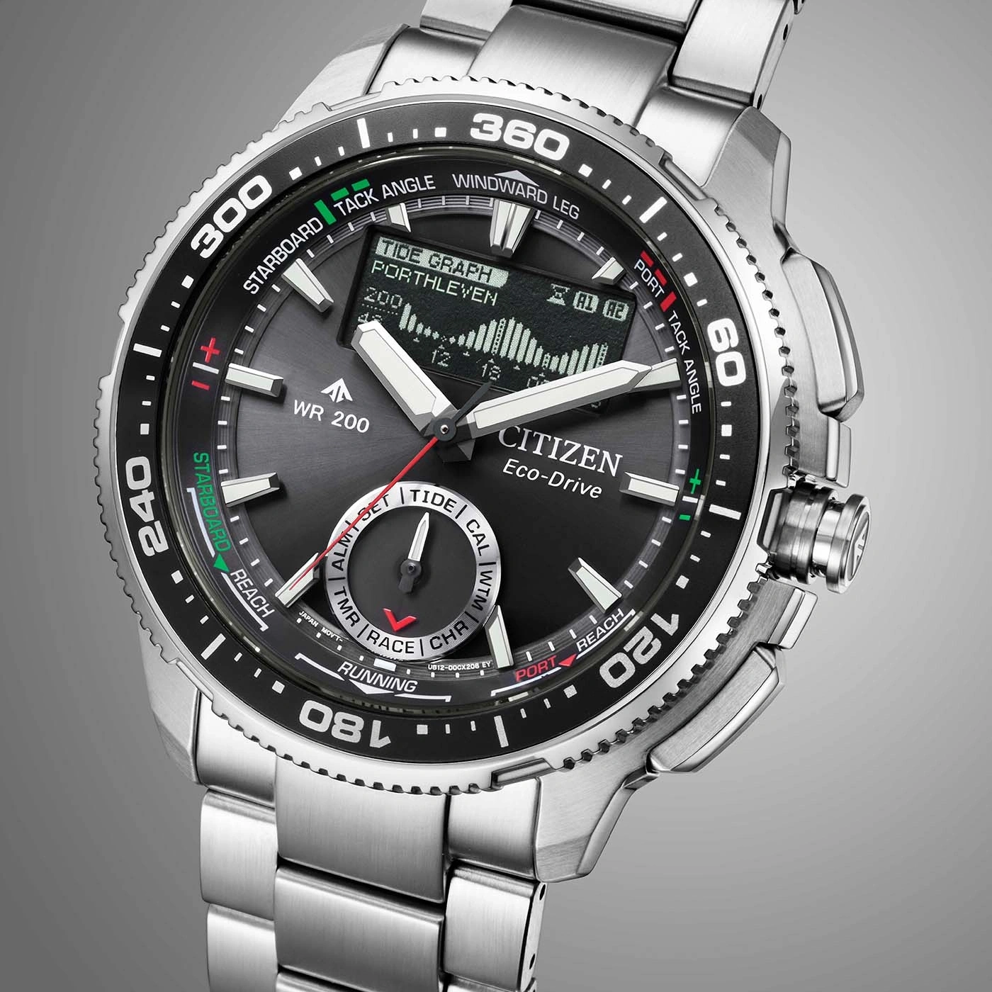 Citizen Eco-Drive -kello vuorovesinäytöllä ja kompassitoiminnoilla.