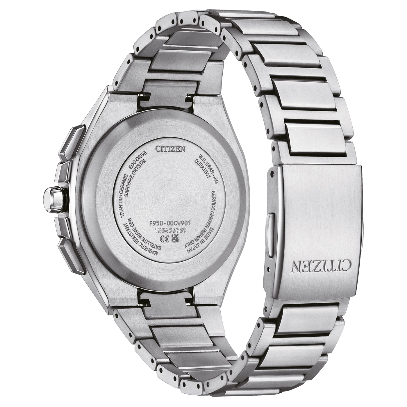 Citizen-kellon takaosa, titaani, keraaminen, GPS, magneettinen, Eco-Drive, safiirikristalli