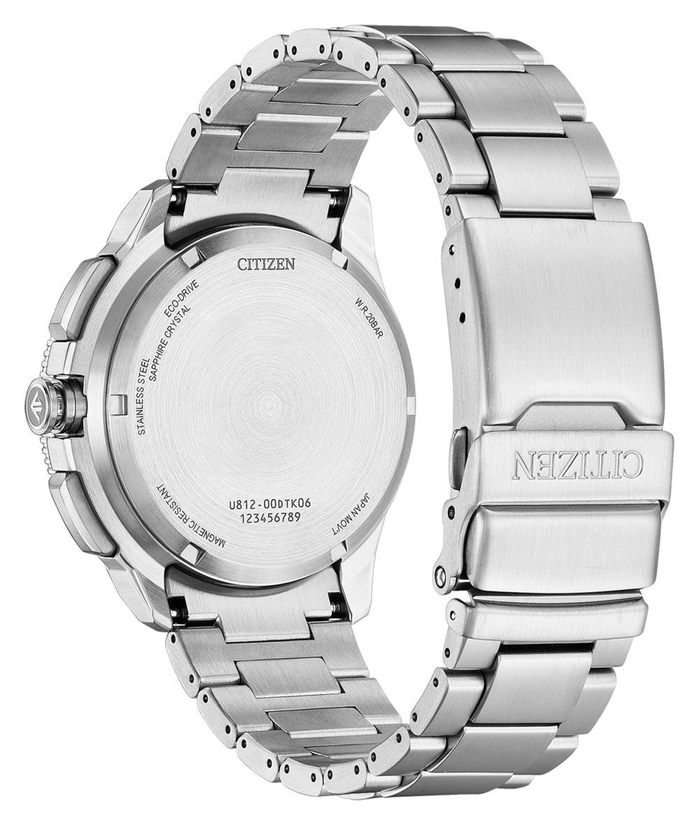 Hopeisen Citizen Eco-Drive -kellon takaosa
