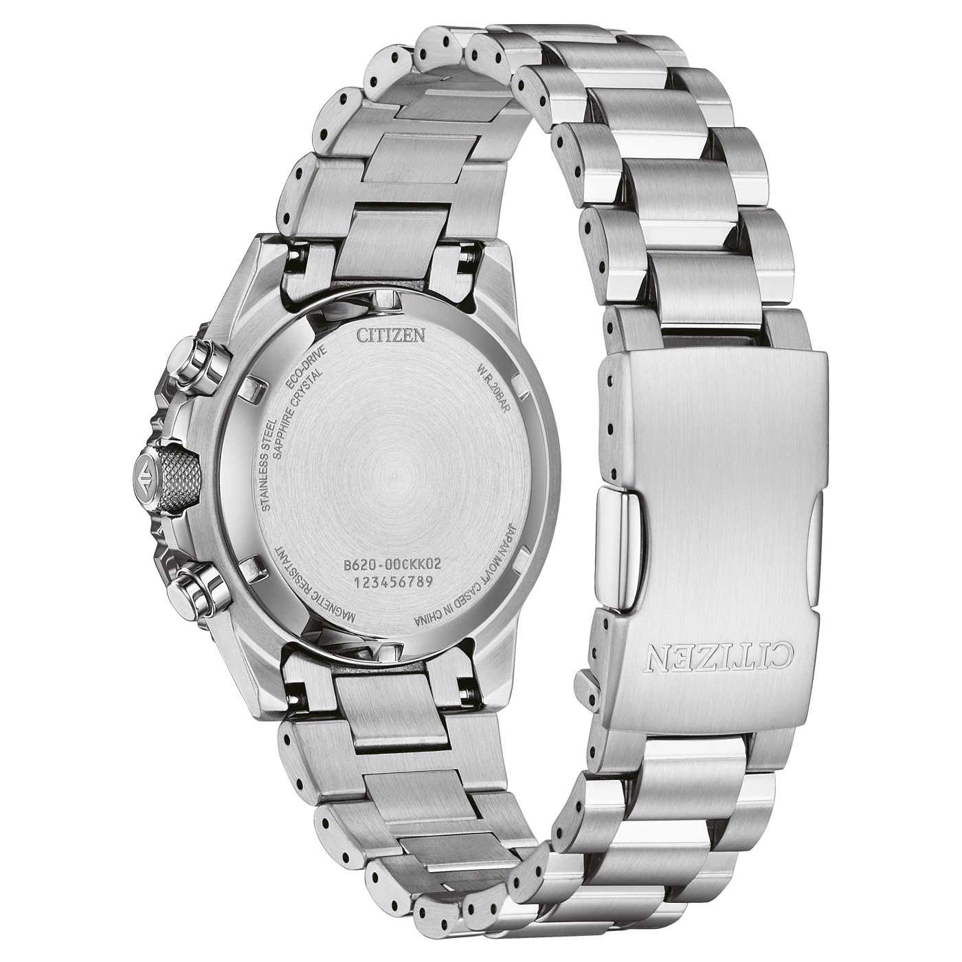 Citizen-kello, ruostumaton teräs, Eco-Drive, safiiri, magneettinen, W.R.20BAR