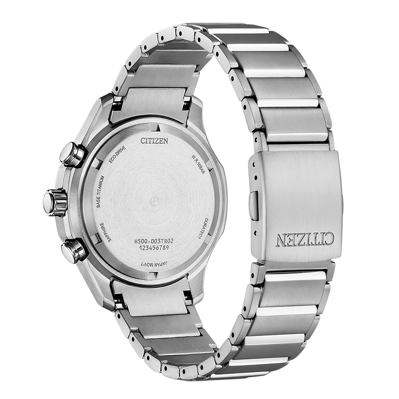 Citizen-kellon takaosa, titaani, safiiri, eco-drive, Japan movt, W.R.10BAR, Duratect