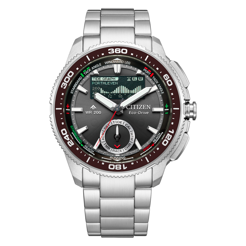 Citizen Eco-Drive kello vuorovesinäytöllä.