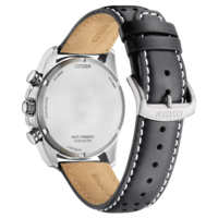 Citizen-kellon takaosa nahkahihnalla, ruostumaton teräs, Eco-Drive, W.R.10BAR