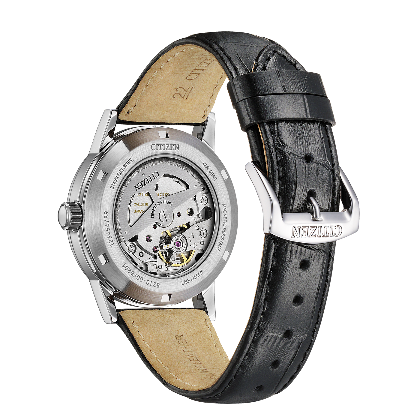 NJ0210-05E Mies Nahka musta ⌀ 40mm