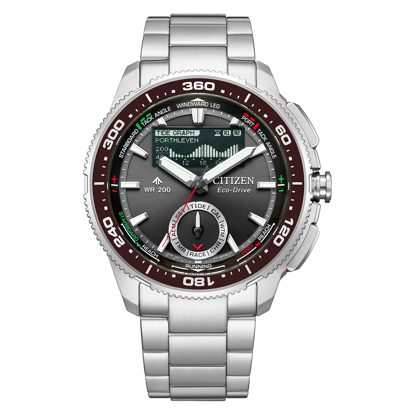 Citizen Eco-Drive kello vuorovesinäytöllä.